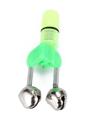 10/40 PC LED Night Fishing Bite Bait Alarm 2 Bells Light Rod Tip Clip Puce Gaia
