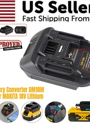 USB Battery Adapter Converter For 20V DEWALT Milwaukee M18 Convert To Puce Gaia