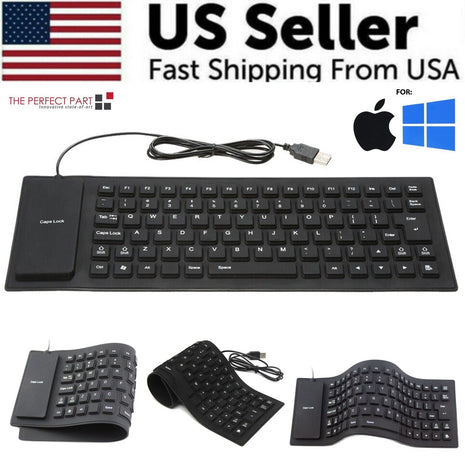 Waterproof Silicone Keyboard Foldable Flexible USB Dustproof DirtProof Puce Gaia