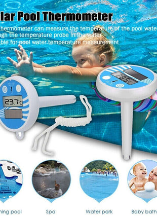 Digital Solar Powered Outdoor Floating Waterproof Rainproof Pool SPA Puce Gaia