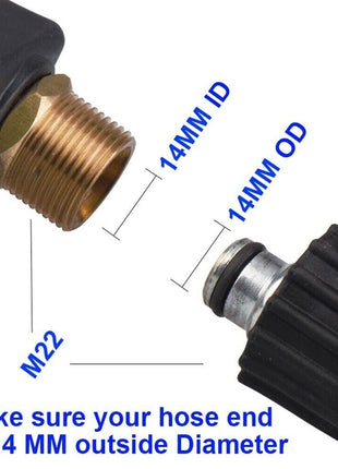 1/4" High Pressure Washer Gun 4000 PSI Car Wash Foam Spray Short Wand Puce Gaia