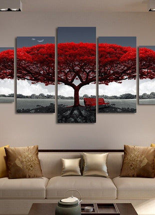 5Pcs Canvas Print Paintings Landscape Pictures Wall Art Modern Living Puce Gaia