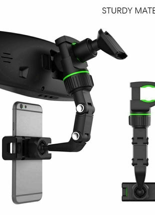 360° Car Rearview Mirror Rotation Adjustable Phone Holder Mount Puce Gaia