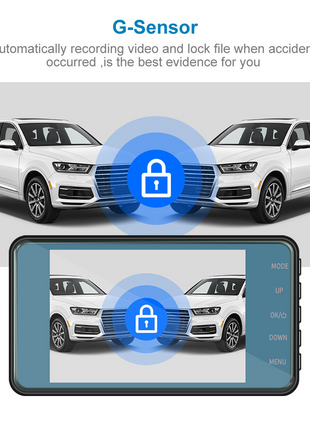 Touch Screen Dash Cam 4" 1080P Dual Lens Car DVR Recorder Front And Puce Gaia