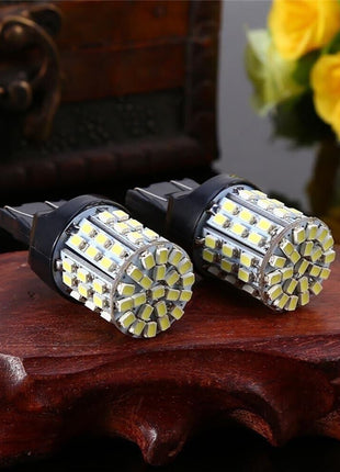 4X 3157 3156 64SMD LED Reverse Tail Brake Turn Signal DRL Light Bulb Puce Gaia