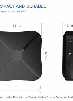 2in1 Bluetooth Transmitter Receiver Wireless Adapter TV Home Stereo Puce Gaia
