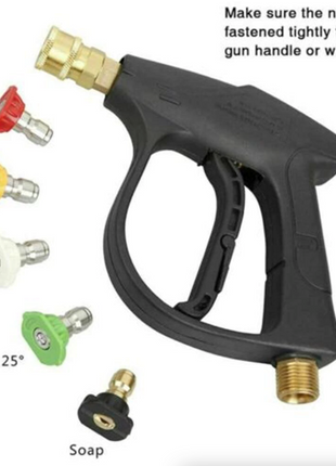 1/4" High Pressure Washer Gun 4000 PSI Car Wash Foam Spray Short Wand Puce Gaia
