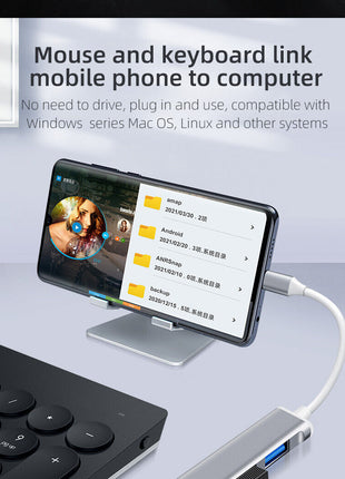 USB-C Type C to USB 3.0 4 Port Hub Splitter For PC Mac Phone MacBook Puce Gaia