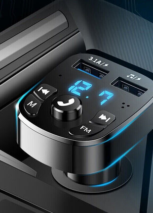 Wireless Car Bluetooth FM Transmitter MP3 Audio USB Charger Adapter Puce Gaia