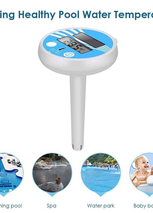 Digital Solar Powered Outdoor Floating Waterproof Rainproof Pool SPA Puce Gaia