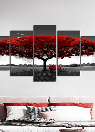 5Pcs Canvas Print Paintings Landscape Pictures Wall Art Modern Living Puce Gaia