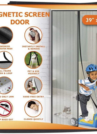 Magnetic Screen Door Mesh Curtain Durable Heavy Duty Mosquito Net Bug Puce Gaia