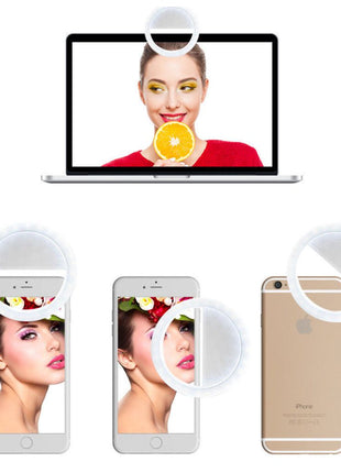 Portable Selfie Ring Clip On for Mobile Phone Yellow Pandora