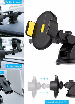 Car Phone Holder Long Rod Telescopic Car Dashboard Suction Cup Type TECNO GADGETS