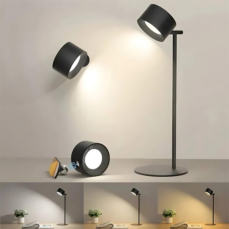 Magnetic LED USB Rechargeable Table Lamp, 360° Rotatable with Remote Control for Home & Bedroom TECNO GADGETS