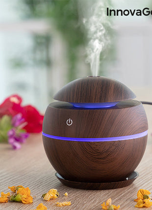 Mini Humidifier Scent Diffuser Dark Walnut InnovaGoods Bigbuy