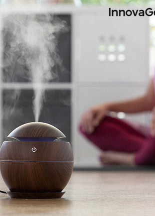 Mini Humidifier Scent Diffuser Dark Walnut InnovaGoods Bigbuy