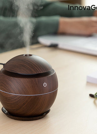 Mini Humidifier Scent Diffuser Dark Walnut InnovaGoods Bigbuy