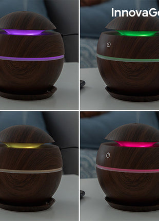 Mini Humidifier Scent Diffuser Dark Walnut InnovaGoods Bigbuy