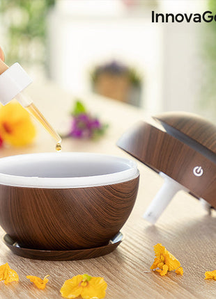 Mini Humidifier Scent Diffuser Dark Walnut InnovaGoods Bigbuy