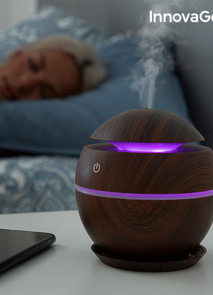 Mini Humidifier Scent Diffuser Dark Walnut InnovaGoods Bigbuy