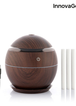 Mini Humidifier Scent Diffuser Dark Walnut InnovaGoods Bigbuy