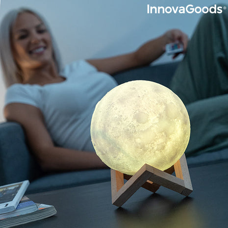 Rechargeable LED Moon Lamp Moondy InnovaGoods Bigbuy