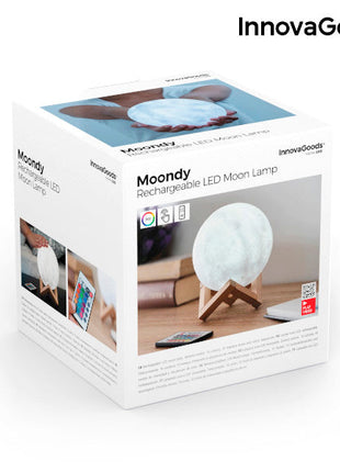 Rechargeable LED Moon Lamp Moondy InnovaGoods Bigbuy