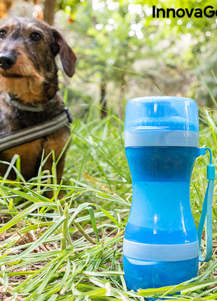 2-in-1 bottle with water and food containers for pets Pettap Bigbuy