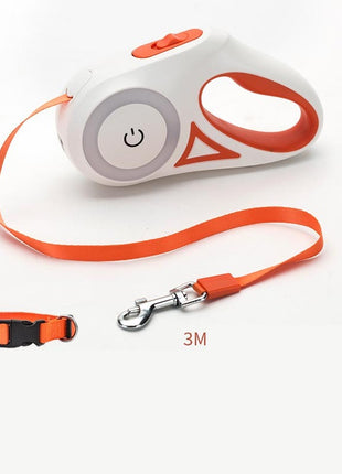 Dog Leash Retractable Leash And Dog Collar Spotlight Automatic Pet Dog Cat Traction Rope For Small Medium Dogs Pet Product TECNO GADGETS