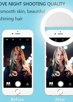 Portable Selfie Ring Clip On for Mobile Phone Yellow Pandora
