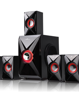 beFree Sound 5.1 Channel Bluetooth Surround Sound Speaker System in Orange-0