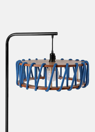 Macaron Floor Lamp, black frame Aquamarine Poppy