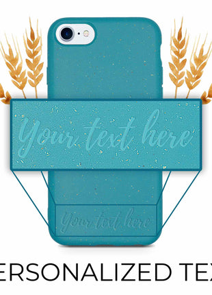 Biodegradable Personalized Phone Case - Ocean Blue Tan Lily