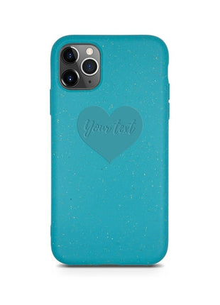Biodegradable Personalized Phone Case - Ocean Blue Tan Lily
