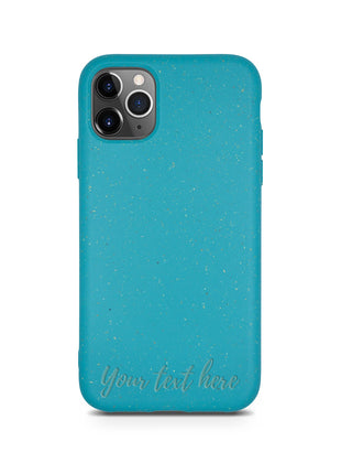 Biodegradable Personalized Phone Case - Ocean Blue Tan Lily