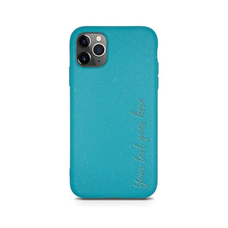 Biodegradable Personalized Phone Case - Ocean Blue Tan Lily