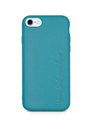 Biodegradable Personalized Phone Case - Ocean Blue Tan Lily