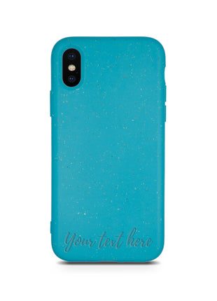Biodegradable Personalized Phone Case - Ocean Blue Tan Lily
