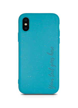 Biodegradable Personalized Phone Case - Ocean Blue Tan Lily