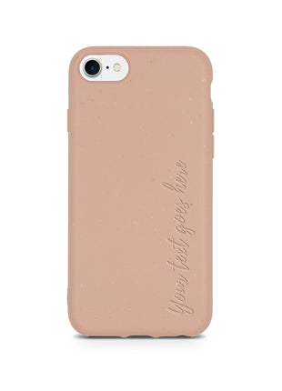 Biodegradable Personalized Phone Case - Pastel Pink Tan Lily