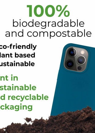Biodegradable phone case - Deep Sea Blue Tan Lily