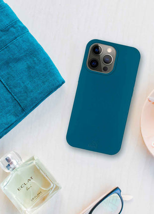 Biodegradable phone case - Deep Sea Blue Tan Lily