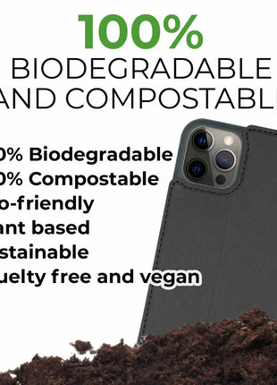 Biodegradable Flip Phone Case - Black Tan Lily