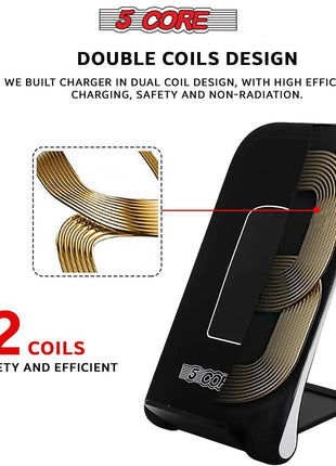 5 Core Wireless Charger 10W Max Fast Wireless Charging Pad Glass Top Pair Boostcharge Slim USB-C-2