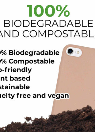 Biodegradable Personalized Phone Case - Pastel Pink Tan Lily