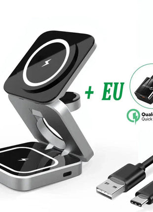 Foldable 3 in 1 Wireless Charging Phone Stand Yellow Pandora