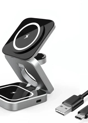Foldable 3 in 1 Wireless Charging Phone Stand Yellow Pandora