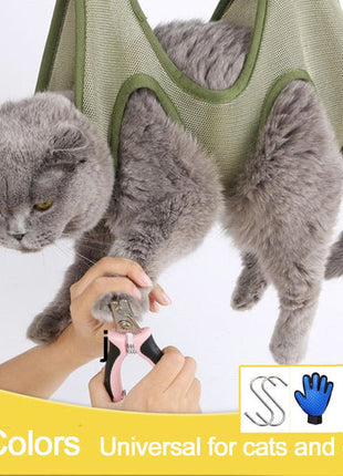 Cat Grooming Restraint Bag with Hammock Yellow Pandora
