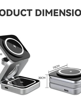 Foldable 3 in 1 Wireless Charging Phone Stand Yellow Pandora